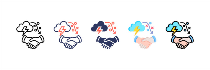 Conflict Resolution Multistyle Icon Set