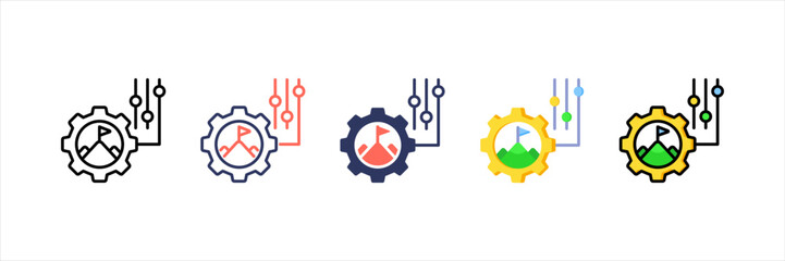 Goal Setting Multistyle Icon Set
