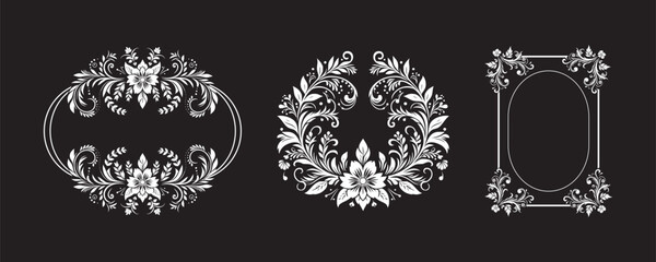 decoration frame flower set art design
