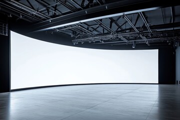 Curved screen blank studio presentation backdrop