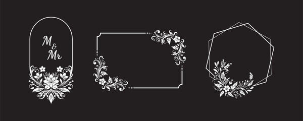 decoration frame flower set art design