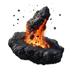Fototapeta premium Molten Rock Crater Explosion