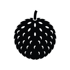 Soursop (Graviola) Silhouette Vector Art | Black and White Soursop Fruit Illustration Design