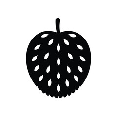 Soursop (Graviola) Silhouette Vector Art | Black and White Soursop Fruit Illustration Design