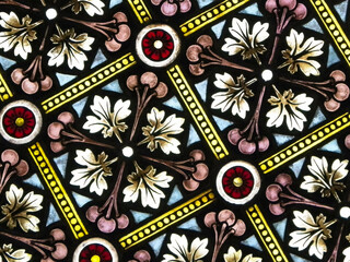 Stained glass as architecture background. Arch-see in Frombork.