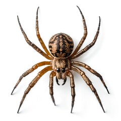 Fototapeta premium Close-up of a Brown Spider on White Background