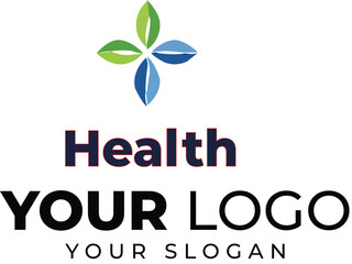 Modern Health Logo Design Template with Placeholder Text.