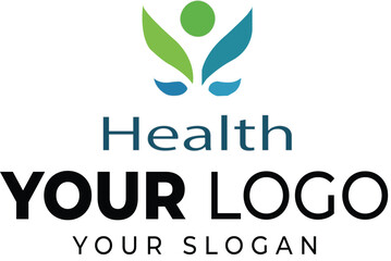 Modern Health Logo Design Template for Wellness Company.