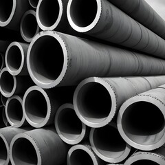 Stack of Large Industrial Pipes