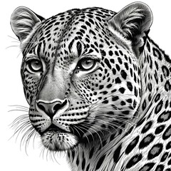 Obraz premium Black and White Leopard Portrait