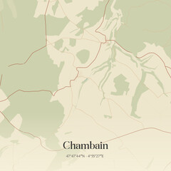 Obraz premium Vintage map of Chambain, France.