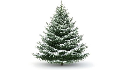 Fototapeta premium Snowy fir tree, winter scene, holiday