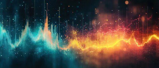 Vibrant Sound Wave Visualization with Colorful Effects