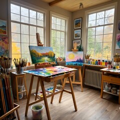 Artist's Studio with Autumnal Light