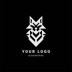 Cyber Wolf Logo – Futuristic Geometric Vector