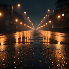 Rainy Night Street Reflections