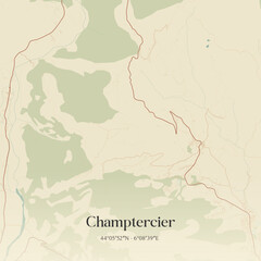 Obraz premium Vintage map of Champtercier, France.
