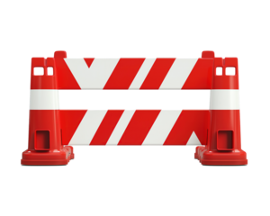 Construction Site Safety Barriers Red and White