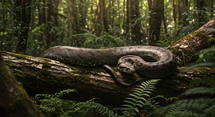 isolated image of titanoboa the biggest snake ever generative ai image