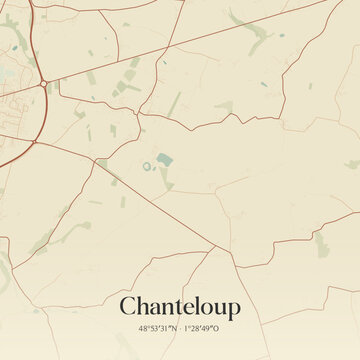 Vintage map of Chanteloup, France.