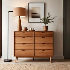 Mid-Century Modern Chest of Drawers in a Minimalist Living Room
