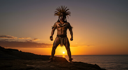 epic masked bodybuilder muscular man character generative ai image