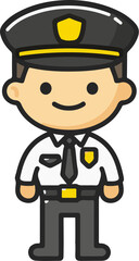 police man cartoon drawing icon