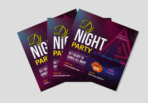 Square Party Flyer Design Template