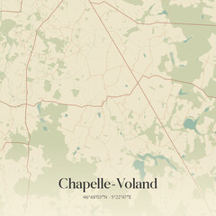 Fototapeta premium Vintage map of Chapelle-Voland, France.