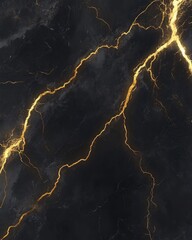 Golden veins in black marble texture