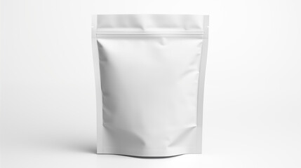 White pouch packaging empty mockup, Package for food and product design. e-eco friendly package.