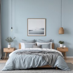 Serene Blue Bedroom Interior Design
