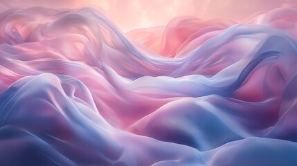 Fototapeta premium Abstract landscape of soft, flowing fabric in pastel colors. Possible use Desktop background