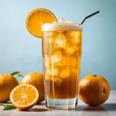 Iced Orange Tea with Fresh Oranges