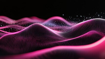 Abstract waves in pink tones with sparkling effects