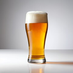 Glass of Light Beer with Head