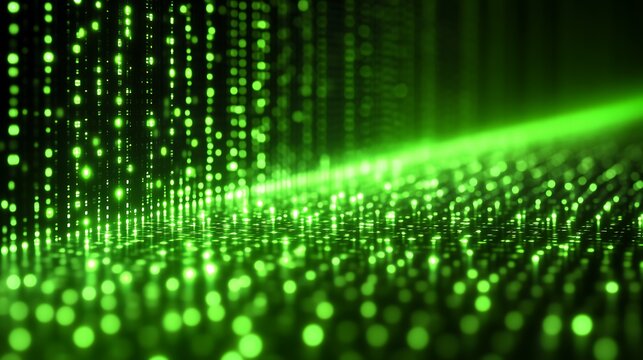 Abstract Green Light Bokeh Digital Background