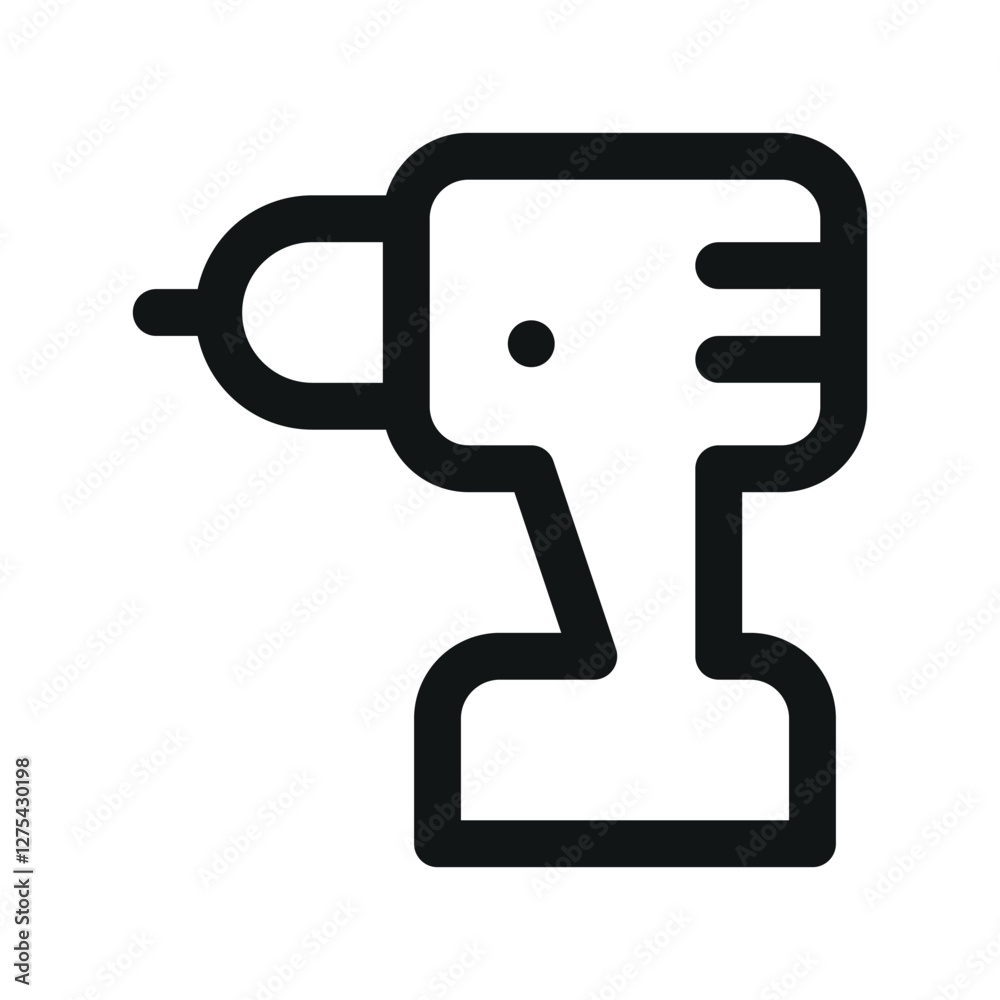 Poster drill ui icon, power tools simple line user interface vector symbol