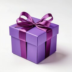 Obraz premium Purple Gift Box with Purple Ribbon