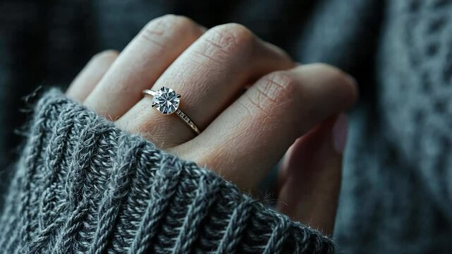 Elegant Diamond Ring on a Woman's Hand
