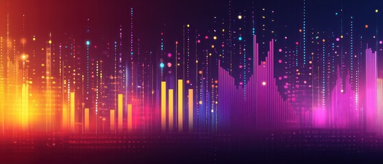 Colorful Digital Sound Wave Visualization Background