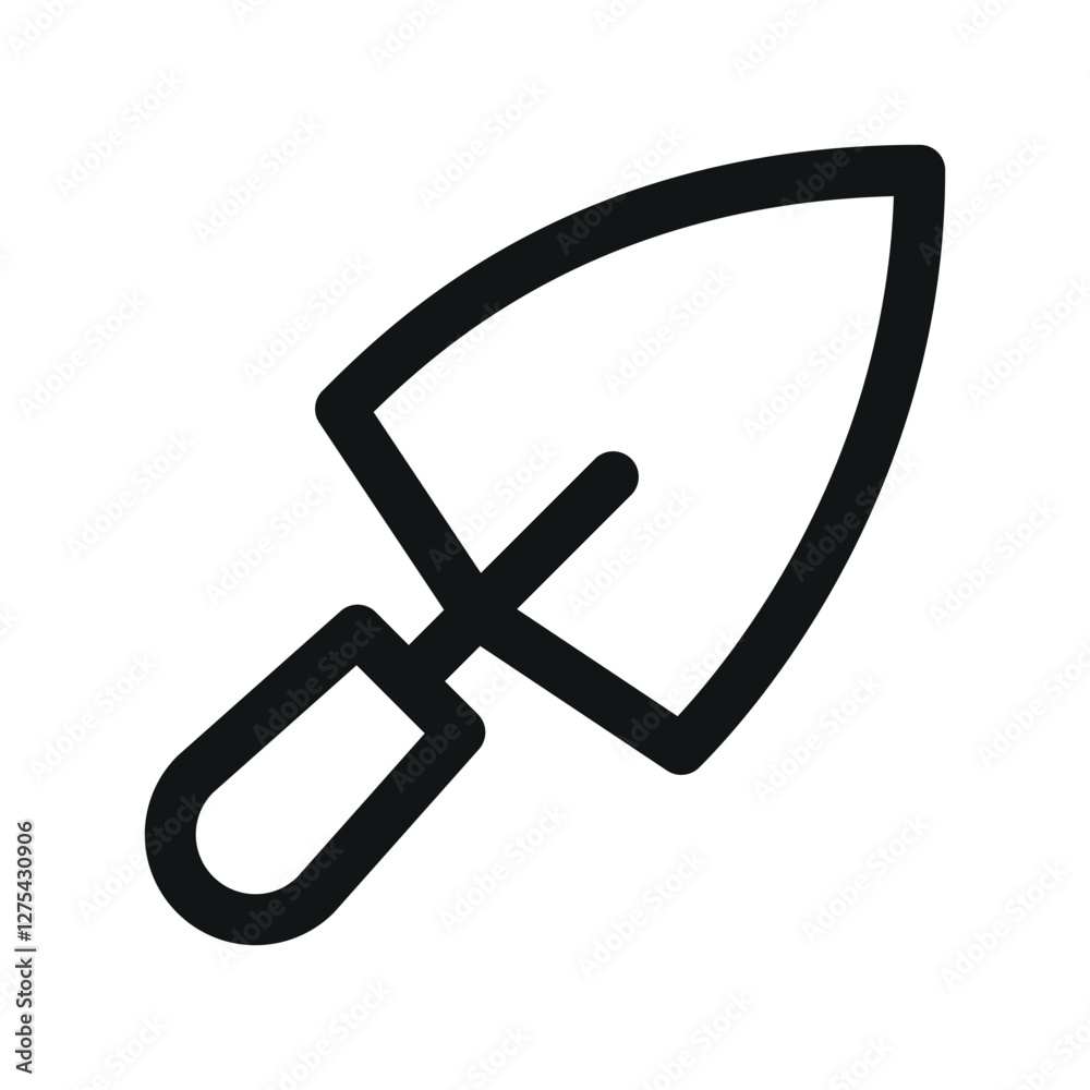 Poster trowel ui icon, plastering simple line user interface vector symbol