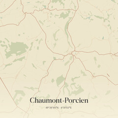 Obraz premium Vintage map of Chaumont-Porcien, France.
