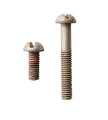 Two screws are shown side by side, one of which is rusted