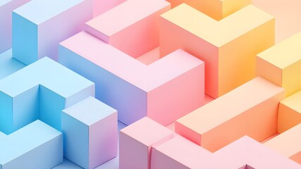 Creative space for pastel cubes