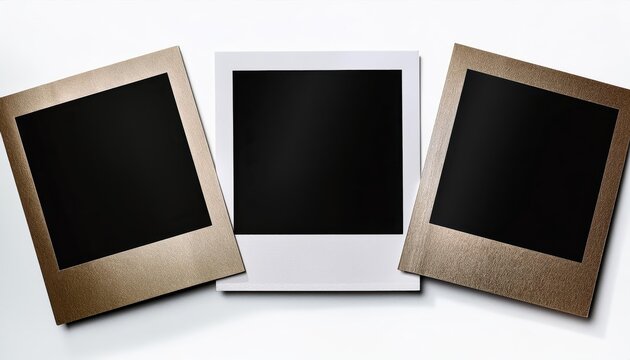 Vintage Nostalgia Three Instant Moments Captured in a Timeless Frame Against a Clean, Minimalist White Backdrop, Echoing the Simplicity of Classic Photo Booth Memories.