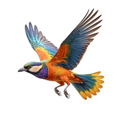 Fototapeta premium Vibrant Colorful Bird in Flight