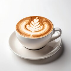 Latte Art Coffee in White Cup