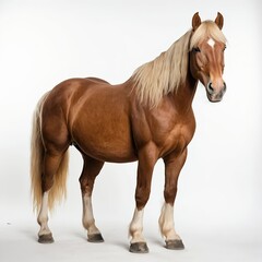 Obraz premium Chestnut Horse with Flaxen Mane and Tail, Standing