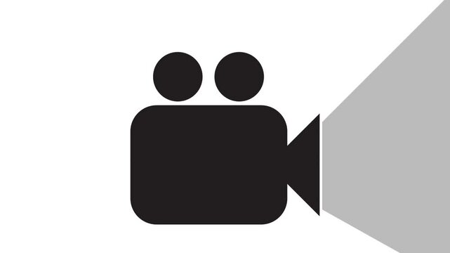 Cinema video paly vector animation with white background
